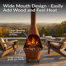Sunnydaze Large Chiminea Outdoor Fireplace with Grill Grate