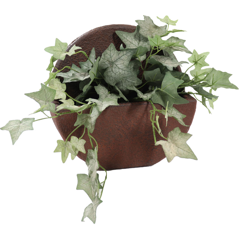 round hanging wall planter Sunnydaze Round Indoor/Outdoor Wall Planter - Dark Brown