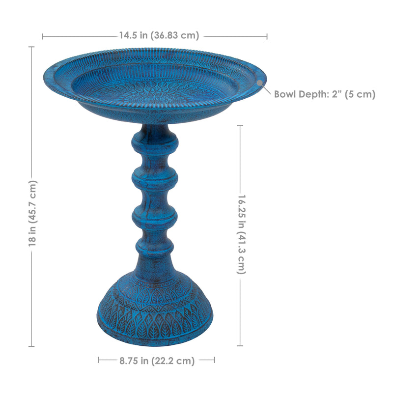 Sunnydaze Backyard Beauty Metal Bird Bath - 14.5"