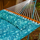 Sunnydaze 2-Person Fabric Spreader Bar Hammock and Pillow