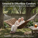 Sunnydaze 2-Person Quilted Fabric Double Hammock with Pillow