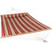 Sunnydaze 2 Person Quilted Fabric Hammock with Spreader Bars, Red Stripe