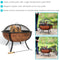 Sunnydaze Copper Raised Outdoor Fire Pit Bowl with Spark Screen - 32"