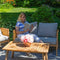 Sunnydaze 4-Piece Wood Patio Conversation Set – Wood Lounge Furniture