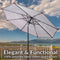 Sunnydaze 9' Striped Patio Umbrella with Push Button Tilt and Crank