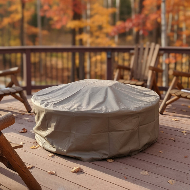 Sunnydaze Heavy-Duty Round Fire Pit Cover with Drawstring Closure