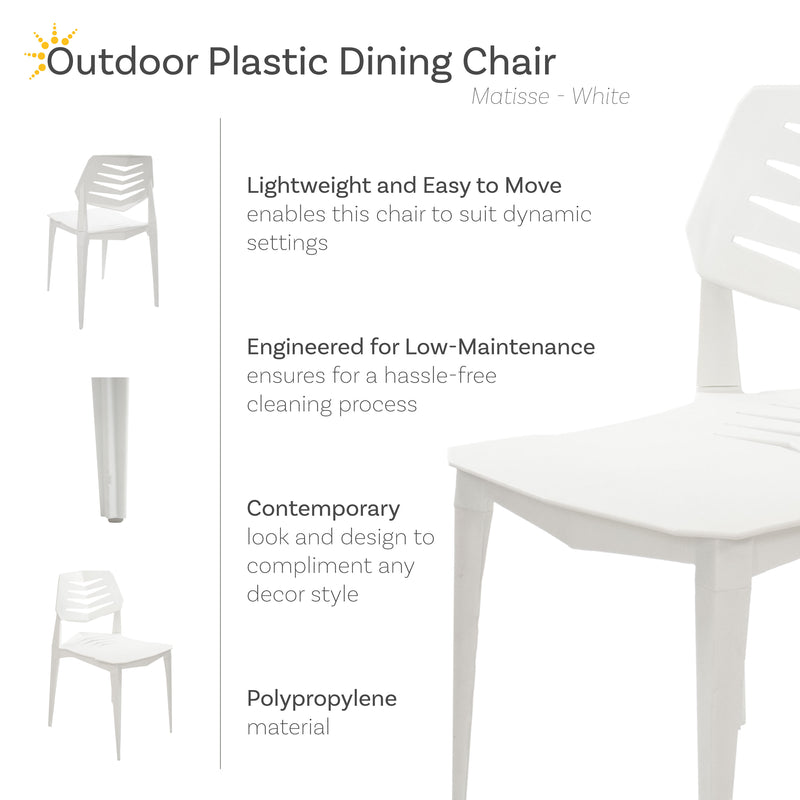 Sunnydaze Matisse Plastic Outdoor Dining Chair