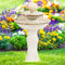 Sunnydaze 2-Tier Ceramic Outdoor Water Fountain 27" - Resting Birds