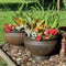 Sunnydaze Elizabeth Polyresin Outdoor Ribbed Urn Planter Pot - Rust