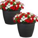 Sunnydaze Anjelica Polyresin Large Round Outdoor Planter