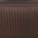 Sunnydaze Elizabeth Polyresin Outdoor Ribbed Urn Planter Pot - Rust