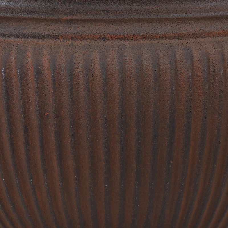 Sunnydaze Elizabeth Polyresin Outdoor Ribbed Urn Planter Pot - Rust