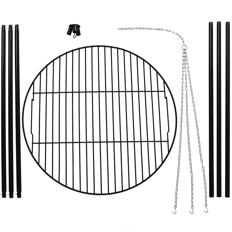 Sunnydaze Tripod Grilling Set with Cooking Grate - 22" Diameter