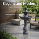 Sunnydaze 45" 2-Tier Arcade Solar Outdoor Water Fountain with LED