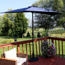 Sunnydaze 9' Solar Outdoor Half Patio Umbrella with LED Lights