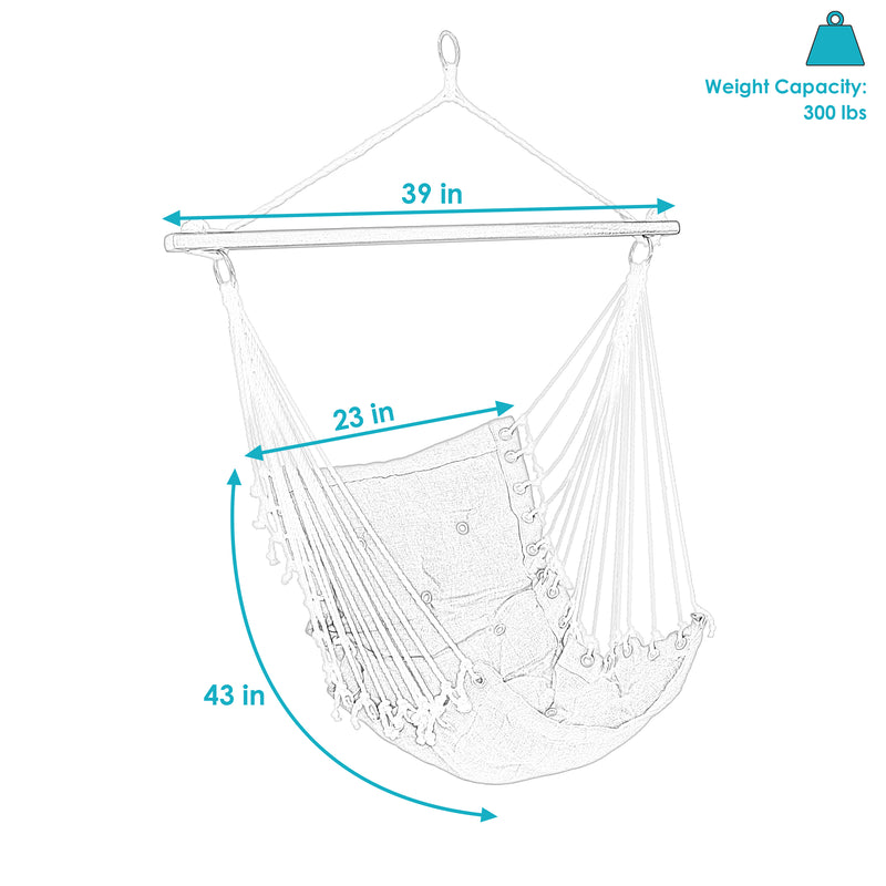 Sunnydaze Tufted Victorian Outdoor Hammock Chair Swing