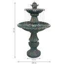 Sunnydaze Nouveau Tiered Garden Water Fountain - 41" H