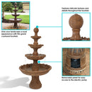 Sunnydaze Large Tiered Ball Outdoor Fountain - 80" H