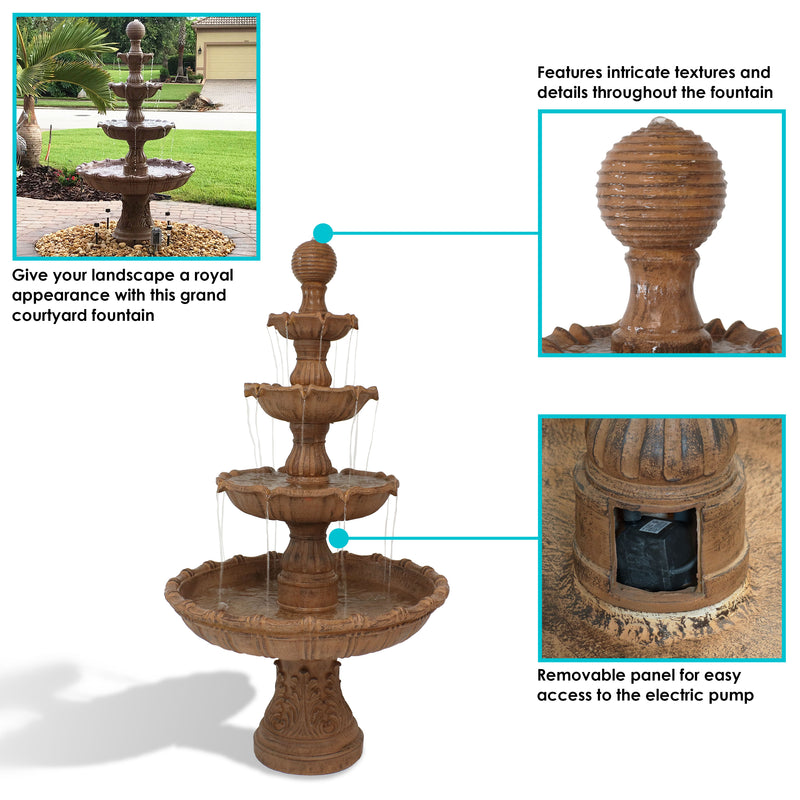 Sunnydaze Large Tiered Ball Outdoor Fountain - 80" H