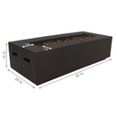 Sunnydaze Rectangular Liquid Propane Gas Fire Pit with Lava Rocks - 56"