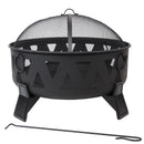 Sunnydaze 34" Nordic-Inspired Steel Fire Pit with Cutouts