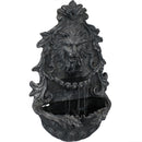 Sunnydaze Stoic Courage Lion Head Outdoor Solar Wall Water Fountain with Battery Backup, Wall-Mounted Waterfall Feature, 30-Inch