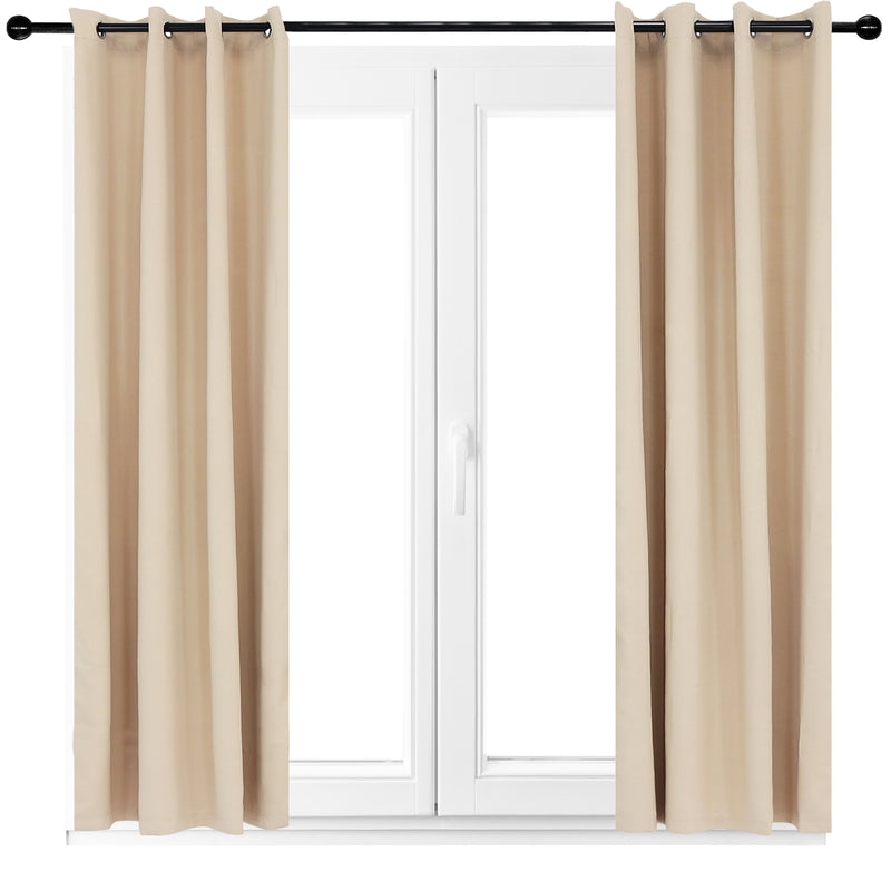 Sunnydaze Beige Outdoor Room Darkening Curtains