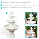 Sunnydaze 3-Tier Outdoor Water Fountain with Fruit Top - White - 52" H