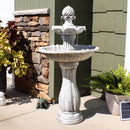 Sunnydaze 45" 2-Tier Arcade Solar Outdoor Water Fountain with LED