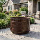 Hammered Steel Garden Hose Holder - Drainage Holes