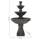 Sunnydaze Classic Designer 3-Tier Outdoor Water Fountain - 55" H