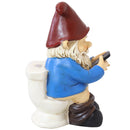 Sunnydaze Cody the Garden Gnome Reading Phone on the Throne - 9.5"