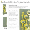 Sunnydaze Sunflower Fields Outdoor Water Fountain with Lights - 48.5"