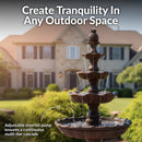 Sunnydaze 4-Tier Grand Courtyard Outdoor Water Fountain - 80" H