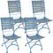 Sunnydaze Cafe Couleur Folding Chestnut Wooden Folding Chair - Blue