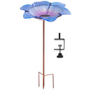 Sunnydaze Morning Glory Deck-Mounted/Staked Glass Bird Bath