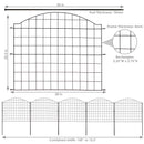 Sunnydaze 5-Piece Arched Grid Steel Decorative Garden Fence Panels - 12.5' Overall
