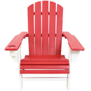 Sunnydaze All-Weather 2-Tone Outdoor Adirondack Chair with Cup Holder