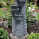 Sunnydaze 4-Tier Staggered Pillars Outdoor Fountain with Lights - 41"