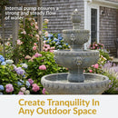 Sunnydaze Lion Head 3-Tier Outdoor Water Fountain with Electric Pump