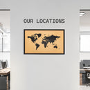 Sunnydaze World Map Cork Board with Push Pins - 35.5" W x 23.75" H