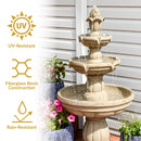 Sunnydaze 3-Tier Outdoor Water Fountain with Pump - 48" H
