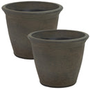 Anjelica Planter - 15.25 in (38 cm) - Sable on a white background in a two pack