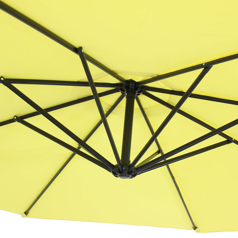 Sunnydaze 9.5' Offset Outdoor Patio Umbrella with Crank