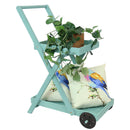 Sunnydaze 2-Tiered Flower Garden Cart - 34” H - Robin Egg Blue