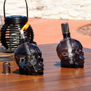 Sunnydaze Grinning Skull Glass Tabletop Torches