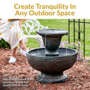 Sunnydaze Streaming Falls 2-Tier Outdoor Water Fountain - 25-Inch - Brown