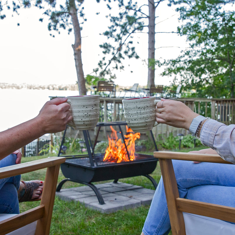 Sunnydaze 36" Northland Outdoor Fire Pit with Grill and Spark Screen