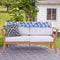 Sunnydaze Bodie Acacia Patio Loveseat - 2-Seater Outdoor Sofa with Cushions