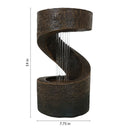 Sunnydaze Winding Showers Indoor Waterfall Fountain with LED Light - 14"